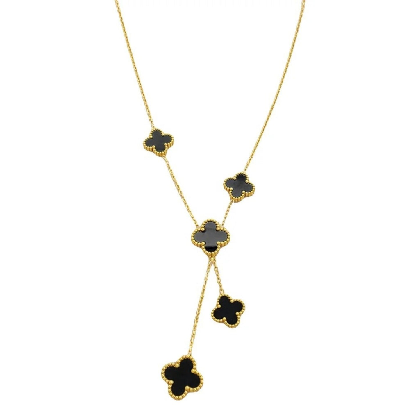 Black and White Clover Necklace