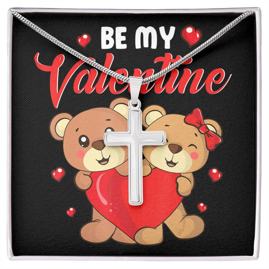 Be My Valentine Valentines Stainless Cross